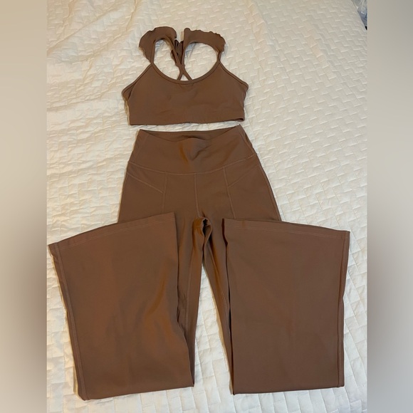 JoyLab Pants - JoyLab Brown Flare Pants & Top Set